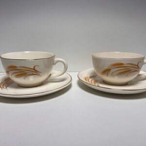 3/$25 Sale!‎ Vintage Home Laughlin Golden Wheat Pattern Teacup and Saucer Set